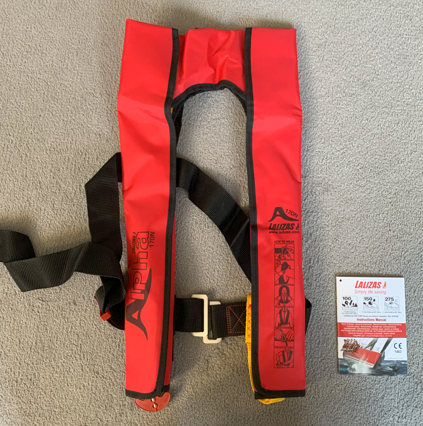 Lalizas 170N ISO inflatable lifejackets