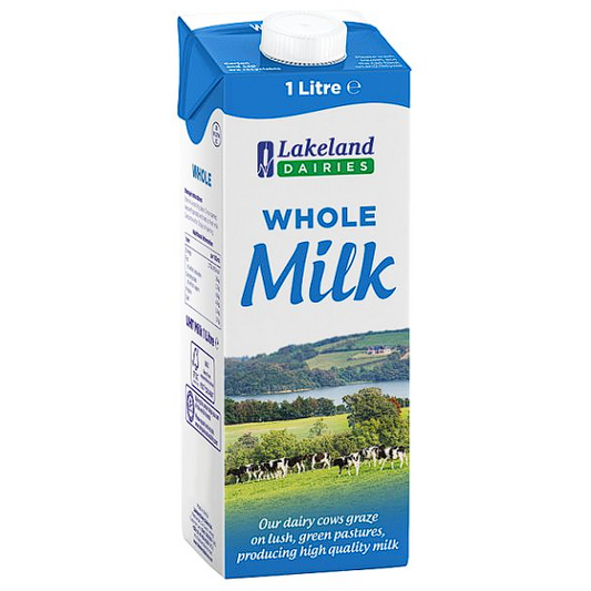 12 full fat Milk 1 Litre bottles