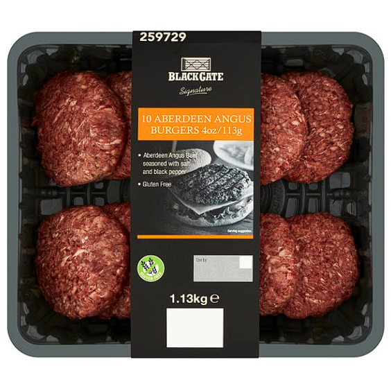 10 Aberdeen Angus Burgers 1.13kg