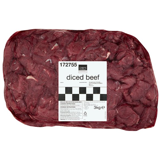 Diced Beef 3kg
