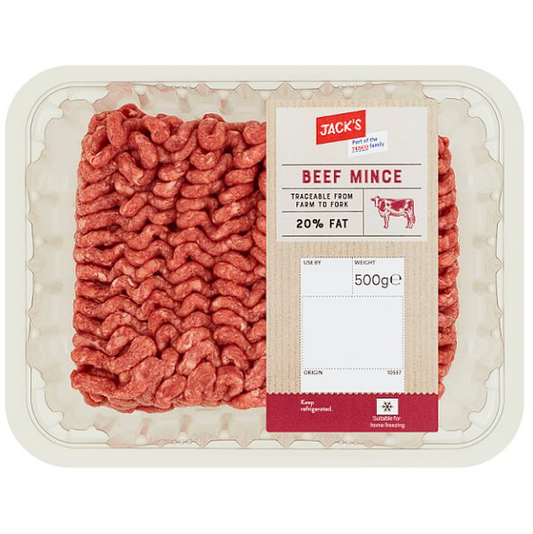 Beef Mince 500g 20% Fat.