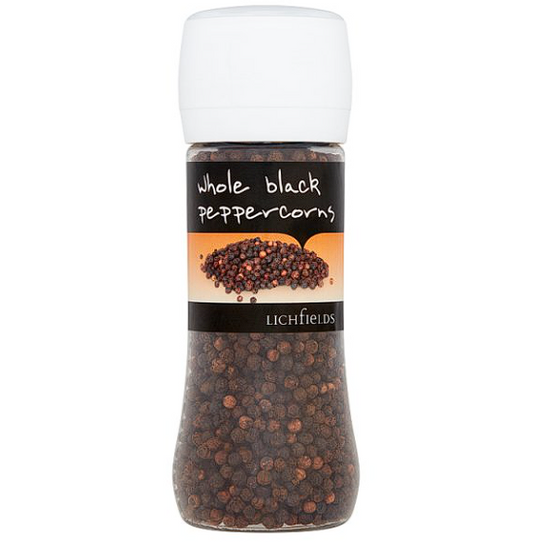Whole Black Peppercorns 200g with grinder