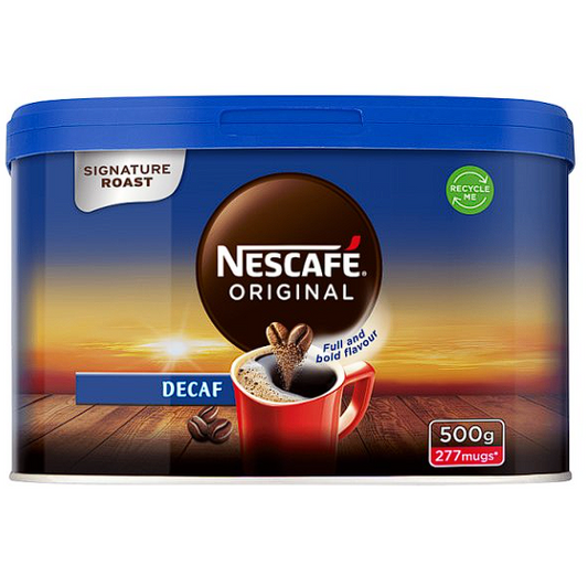 NESCAFE Original Decaf Instant Coffee 500g Tin