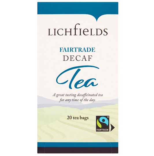 Lichfields Fairtrade 20 Decaf Tea Bags 40g