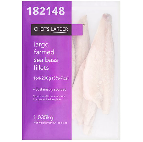 Large Farmed Sea Bass Fillets 1.kg