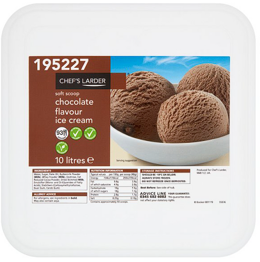 Chocolate Flavour Ice Cream 10 Litres