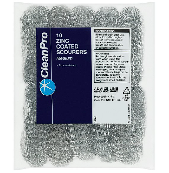 10 Zinc Coated Scourers Medium