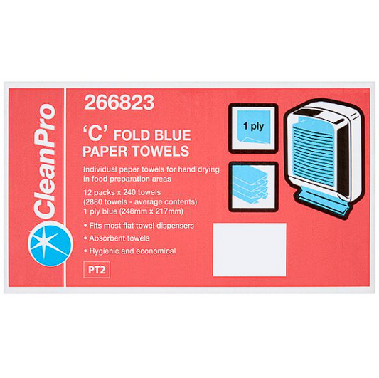 'C' Fold Blue Paper Towels