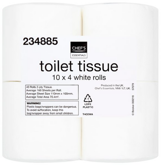 Toilet Tissue 40 White Rolls