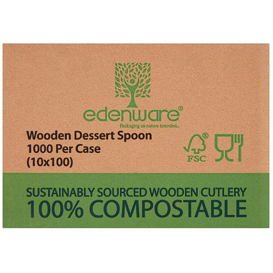 1000 Wooden Dessert Spoon