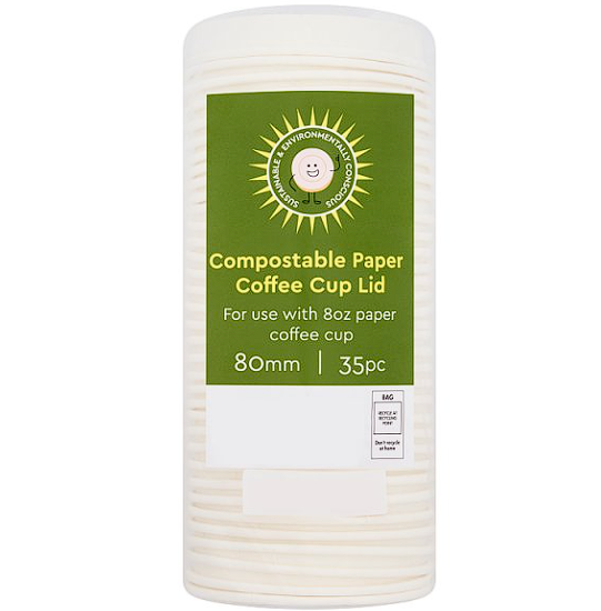 35 Compostable Paper Coffee Cup Lids