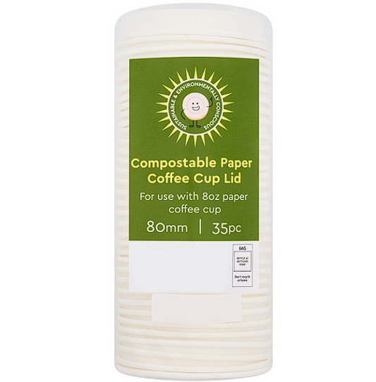 35 Compostable Paper Coffee Cup Lids