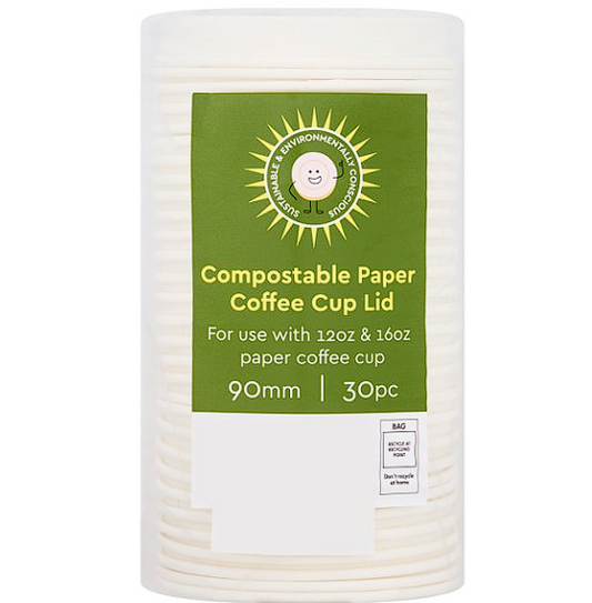30 Compostable Paper Coffee Cup Lid