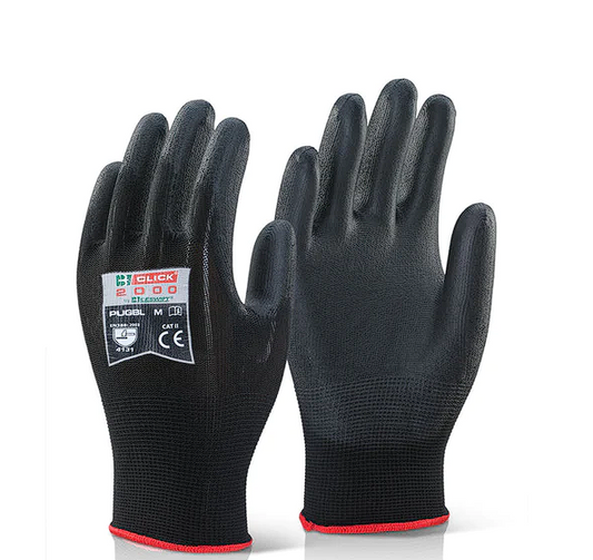 Coated Black Work Gloves- large- 30 gloves (pairs).