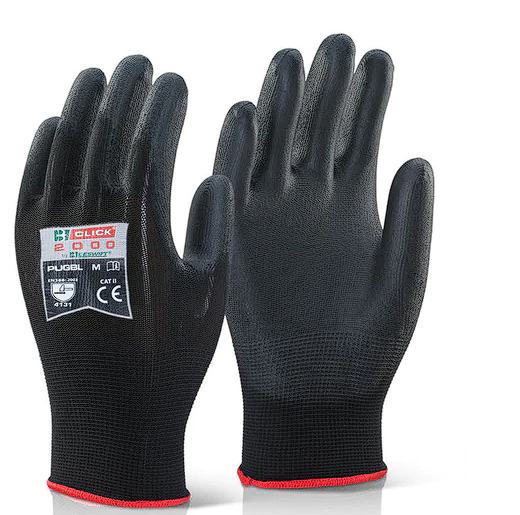 Coated Black Work Gloves- Medium- 30 gloves (pairs).
